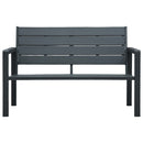 havebænk 120 cm HDPE trælook grå
