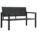 havebænk 120 cm HDPE trælook sort