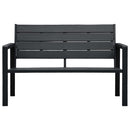 havebænk 120 cm HDPE trælook sort