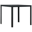 sofabord 78x78x74 cm HDPE trælook sort