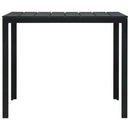sofabord 78x78x74 cm HDPE trælook sort