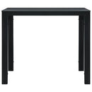 sofabord 78x78x74 cm HDPE trælook sort