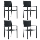 havestole 4 stk. plastik rattanlook sort