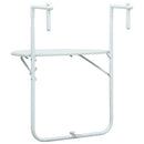 hængende altanbord 60 x 64 x 83,5 cm plastik rattanlook hvid
