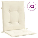 stolehynde m. lav ryg 2 stk. 100x50x3 cm oxfordstof cremefarvet