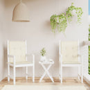 stolehynde m. lav ryg 2 stk. 100x50x3 cm oxfordstof cremefarvet