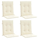 stolehynde m. lav ryg 4 stk. 100x50x2 cm oxfordstof cremefarvet