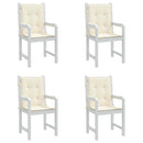 stolehynde m. lav ryg 4 stk. 100x50x2 cm oxfordstof cremefarvet