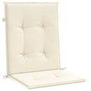 stolehynde m. lav ryg 4 stk. 100x50x2 cm oxfordstof cremefarvet