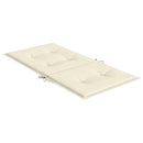 stolehynde m. lav ryg 4 stk. 100x50x2 cm oxfordstof cremefarvet