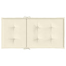 stolehynde m. lav ryg 4 stk. 100x50x2 cm oxfordstof cremefarvet
