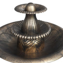 fuglebad med springvand 50x91 cm plastik bronzefarvet