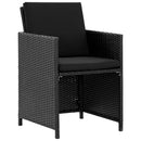 udendørs spisebordssæt 9 dele med hynder polyrattan sort
