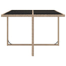 udendørs spisebordssæt 5 dele med hynder polyrattan beige