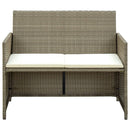 2-personers havesofa med hynder polyrattan beige