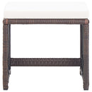 havetaburetter 2 stk. med hynder polyrattan brun