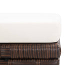 havetaburetter 2 stk. med hynder polyrattan brun