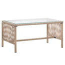 haveloungesæt 4 dele med hynde polyrattan beige