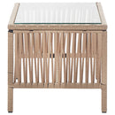 haveloungesæt 4 dele med hynde polyrattan beige