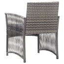 havestole med hynder 2 stk. polyrattan antracitgrå