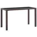 havebord 123 x 60 x 74 cm polyrattan brun