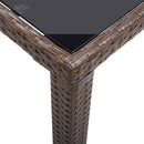 havebord 123 x 60 x 74 cm polyrattan brun