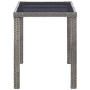 havebord 123 x 60 x 74 cm polyrattan antracitgrå