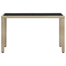 havebord 123x60x74 cm polyrattan beige