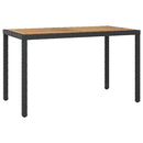 havebord 123 x 60 x 74 cm massivt akacietræ sort og brun