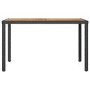havebord 123 x 60 x 74 cm massivt akacietræ sort og brun
