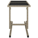 havebord 110x53x72 cm beige glas og polyrattan