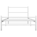 sengestel 90x200 cm metal hvid