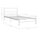 sengestel 90x200 cm metal hvid