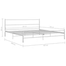sengestel 180 x 200 cm metal hvid