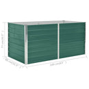 hævet plantekasse 160 x 80 x 77 galvaniseret stål grøn