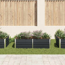 hævet blomsterbed 160 x 80 x 45 cm galvaniseret stål antracit
