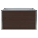forhøjet plantekasse 100 x 100 x 45 cm galvaniseret stål brun