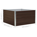 forhøjet plantekasse 100 x 100 x 45 cm galvaniseret stål brun