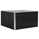 forhøjet blomsterbed 100 x 100 x 45 cm galvaniseret stål grå