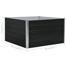forhøjet blomsterbed 100 x 100 x 45 cm galvaniseret stål grå