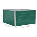 forhøjet blomsterbed 100 x 100 x 45 cm galvaniseret stål grøn
