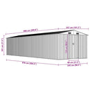 haveskur 257x997x178 cm galvaniseret stål antracitgrå