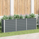 høj plantekasse 240x40x77 cm galvaniseret stål grå