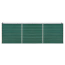 forhøjet plantekasse 240x40x77 cm galvaniseret stål grøn