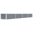forhøjet plantekasse 320x40x45 cm galvaniseret stål grå