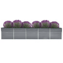 forhøjet plantekasse 400x80x45 cm galvaniseret stål grå