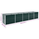 forhøjet plantekasse 400x80x45 cm galvaniseret stål grøn