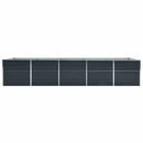 forhøjet plantekasse 400x80x45 cm galvaniseret stål antracitgrå