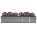 forhøjet plantekasse 400x80x77 cm galvaniseret stål grå