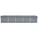 forhøjet plantekasse 400x80x77 cm galvaniseret stål grå